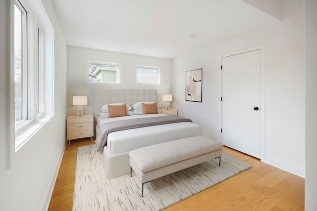 bedroom featuring light hardwood / wood-style flooring