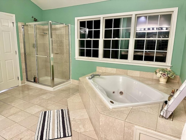 6 Everett Cir, Hopkinton, MA 01748 - full bathroom featuring a shower stall, a tub with jets, and tile patterned flooring
