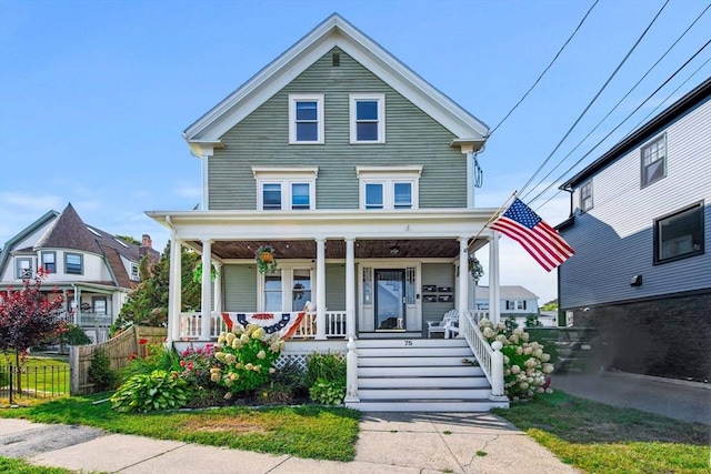 view of front facade featuring a porch