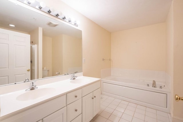 43 Blossom Sq Unit 43, Holden, MA 01520 - full bath with tile patterned flooring, a garden tub, and double vanity