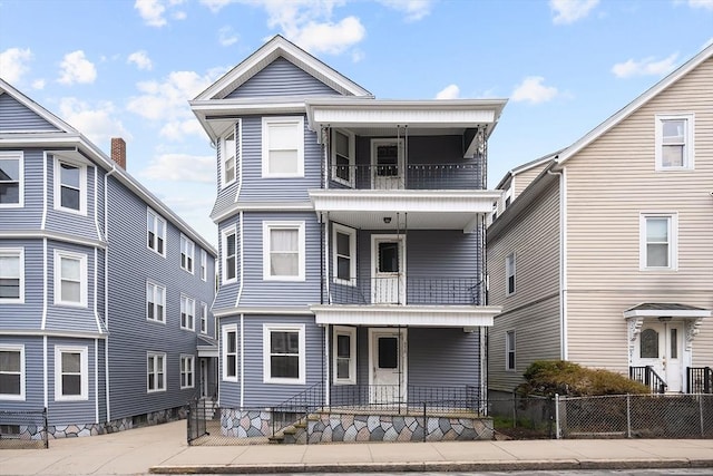 570 William St, Fall River, MA 02721 - view of front of home with a balcony and a porch