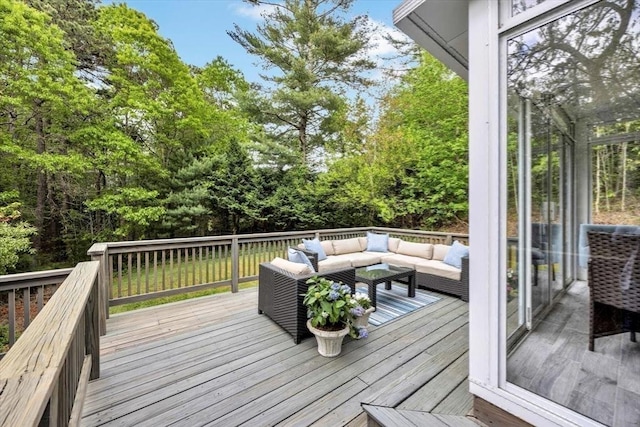 13 Pickerel Way, Sandwich, MA 02644 - wooden terrace featuring outdoor lounge area