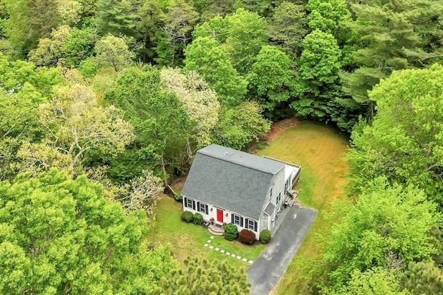 13 Pickerel Way, Sandwich, MA 02644 - view from above of property featuring a forest
