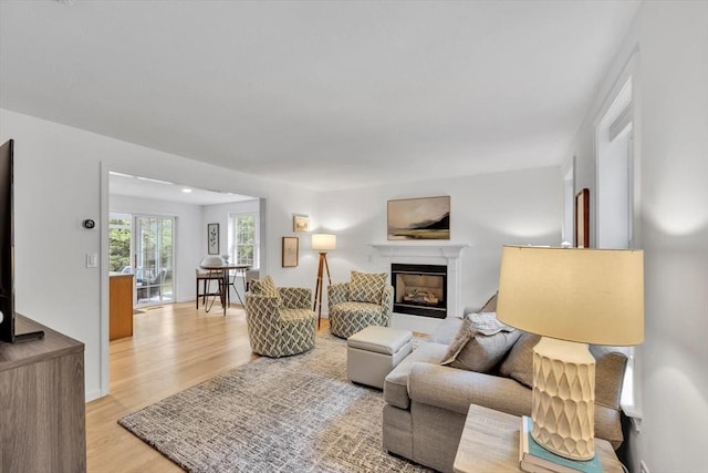 13 Pickerel Way, Sandwich, MA 02644 - living area with a glass covered fireplace and light wood finished floors