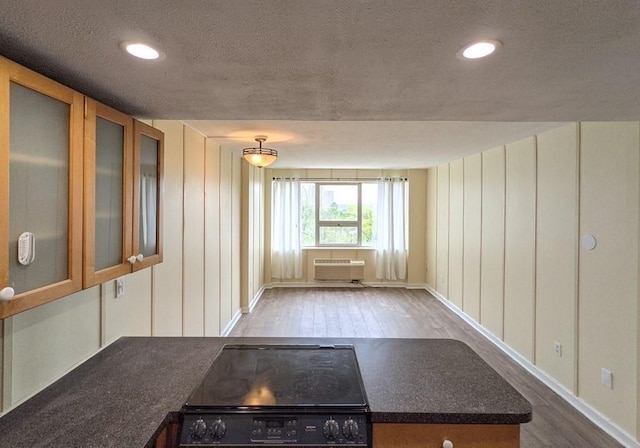 empty room featuring hardwood / wood-style floors and a wall mounted air conditioner