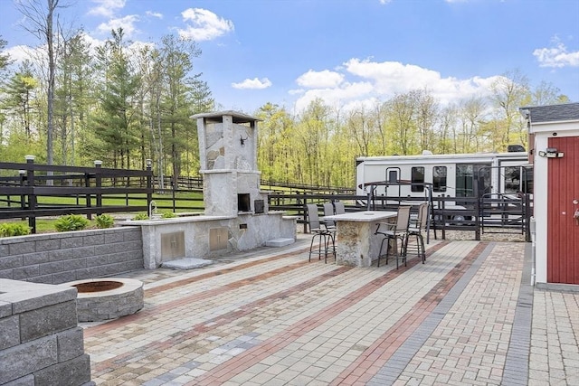 view of patio with fence