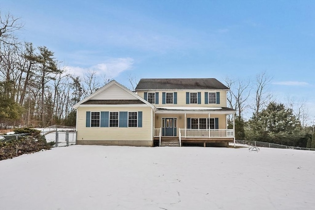 view of front of home featuring covered porch