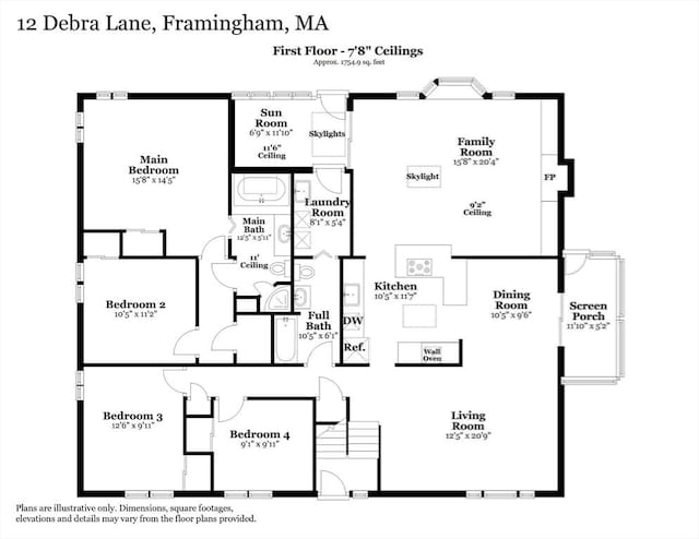 12 Debra Ln, Framingham, MA 01701 - home floor plan