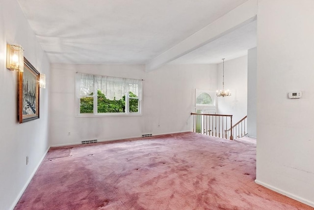 12 Debra Ln, Framingham, MA 01701 - unfurnished room with carpet floors, a chandelier, and baseboards
