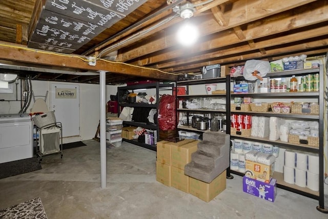 storage room featuring washer / clothes dryer