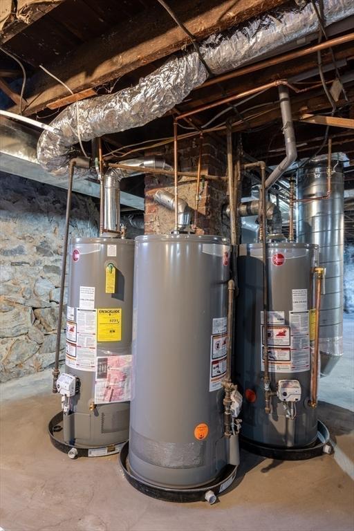 utility room featuring gas water heater