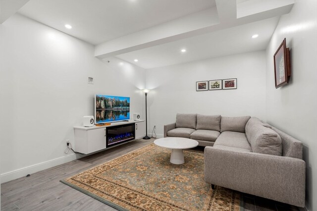 living room featuring hardwood / wood-style floors