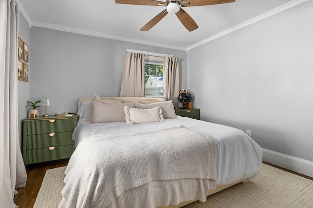 20-A Franklin St, Peabody, MA 01960 - bedroom featuring wood finished floors, crown molding, and ceiling fan