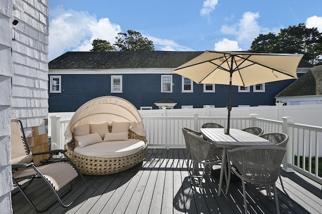 20-A Franklin St, Peabody, MA 01960 - wooden terrace featuring outdoor dining space