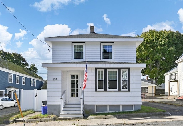 20-A Franklin St, Peabody, MA 01960 - traditional style home with a chimney and a shingled roof