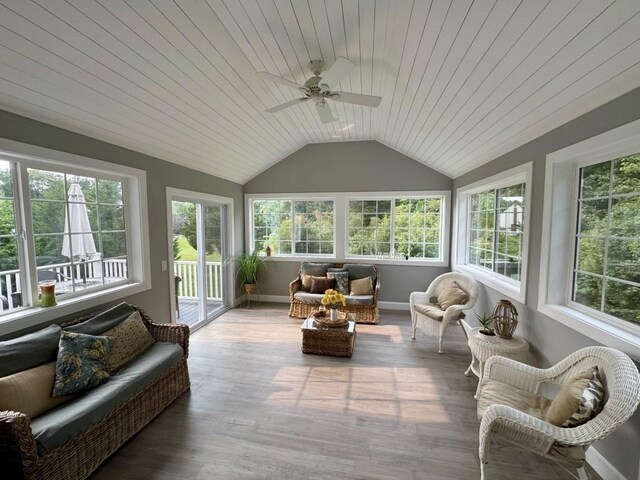 6 Cedar Creek Dr, Attleboro, MA 02703 - sunroom / solarium with wood ceiling, baseboards, wood finished floors, and lofted ceiling