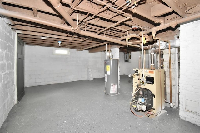 176 N Blvd, West Springfield, MA 01089 - below grade area with water heater and a heating unit