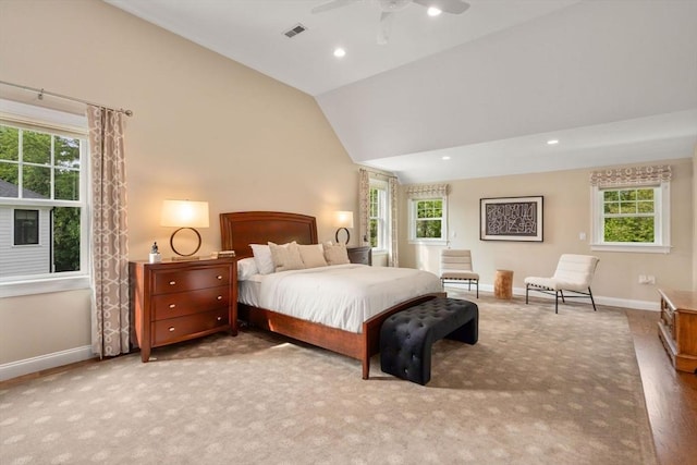 16 Winfield St, Needham, MA 02492 - bedroom with multiple windows, recessed lighting, and high vaulted ceiling