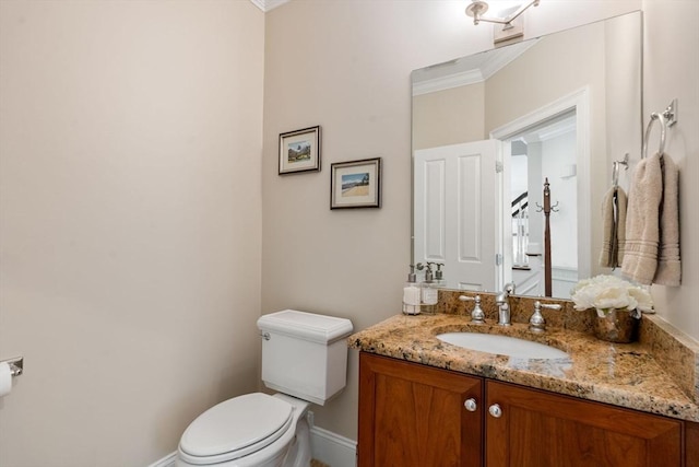 16 Winfield St, Needham, MA 02492 - half bath featuring ornamental molding and vanity