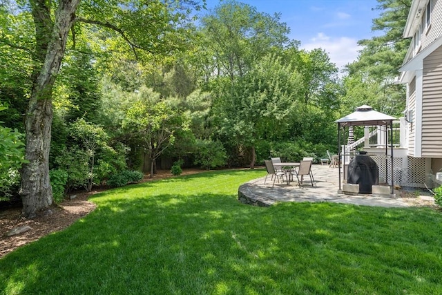 16 Winfield St, Needham, MA 02492 - view of green lawn featuring a gazebo and a patio area