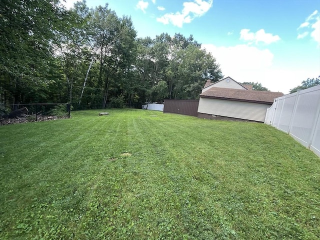 view of yard featuring a fenced backyard