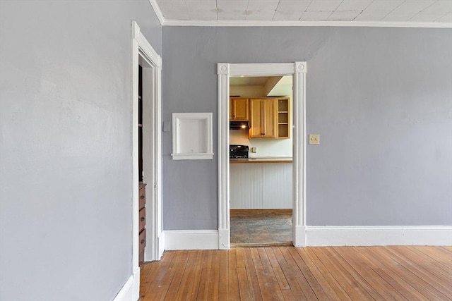 128 7th St, Montague, MA 01376 - unfurnished room featuring hardwood / wood-style flooring, baseboards, and ornamental molding