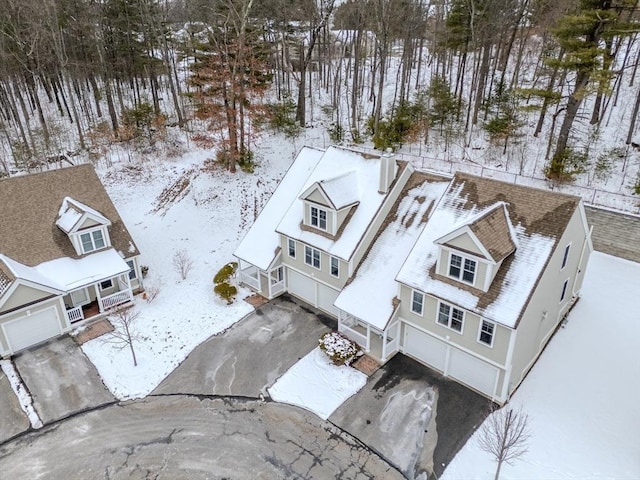 view of snowy aerial view