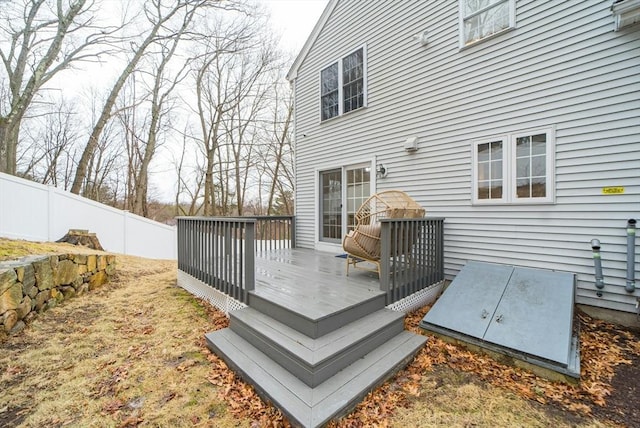 wooden terrace with fence