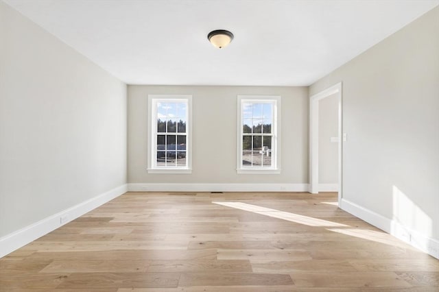 empty room featuring light hardwood / wood-style flooring