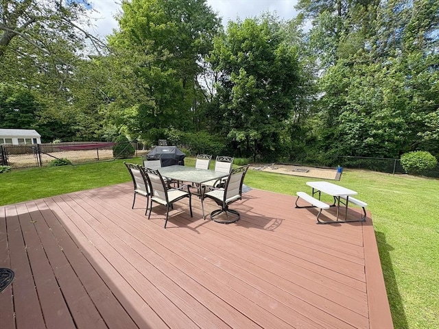 34 Pinecrest Rd, West Bridgewater, MA 02379 - deck with outdoor dining space and area for grilling