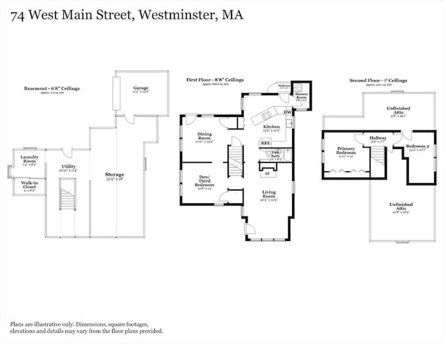 74 W Main St, Westminster, MA 01473 - view of floor plan / room layout
