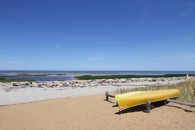 property view of water with a beach view