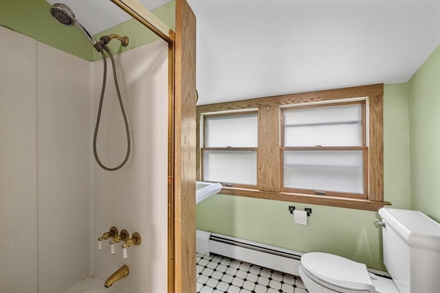 486 Franklin St, Reading, MA 01867 - full bathroom featuring baseboard heating and toilet