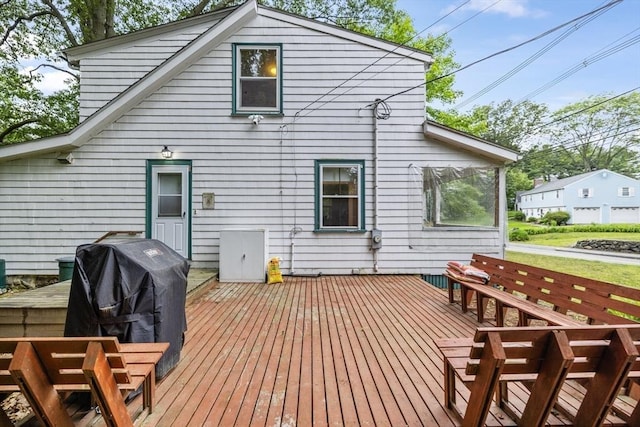 486 Franklin St, Reading, MA 01867 - rear view of house featuring a wooden deck