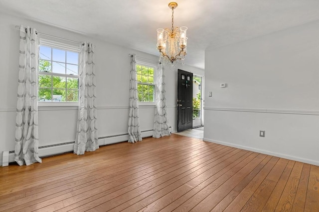 5 Hansen Ave, Burlington, MA 01803 - unfurnished room with a chandelier and hardwood / wood-style flooring