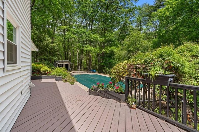 5 Hansen Ave, Burlington, MA 01803 - deck with a covered pool