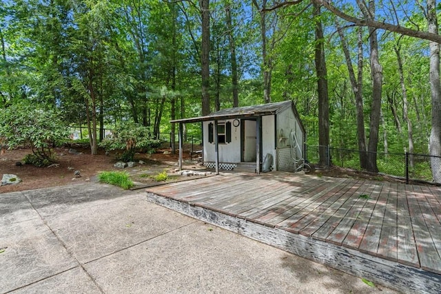 5 Hansen Ave, Burlington, MA 01803 - view of patio with a deck and an outbuilding