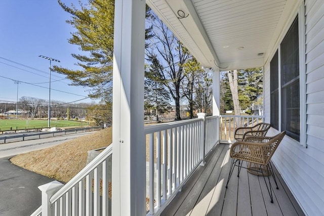 deck with covered porch