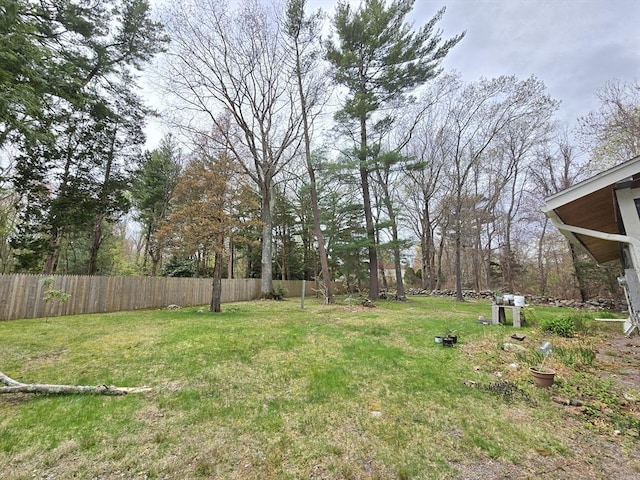 view of yard with fence