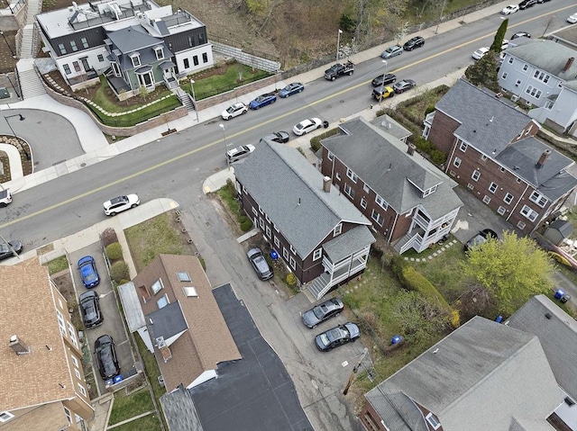 drone / aerial view with a residential view
