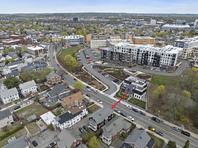 aerial view featuring a view of city