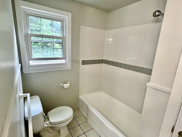 9 Brooks Rd, Sudbury, MA 01776 - bathroom with tile patterned floors, toilet, and shower / tub combination