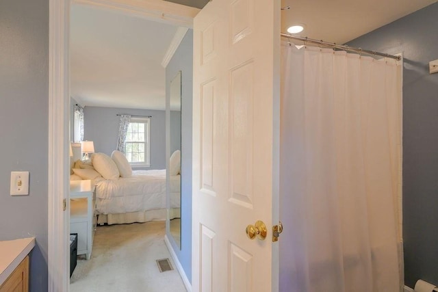 full bathroom with connected bathroom and vanity