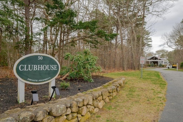 view of community sign