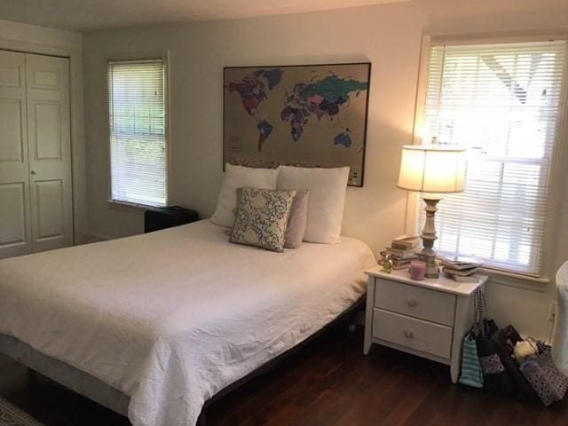 697 Main St, Shrewsbury, MA 01545 - bedroom with dark wood-style floors and a closet