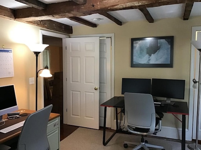 697 Main St, Shrewsbury, MA 01545 - home office featuring beam ceiling and baseboards
