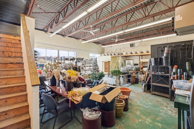 interior space featuring concrete flooring