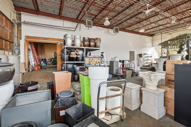 interior space with concrete floors