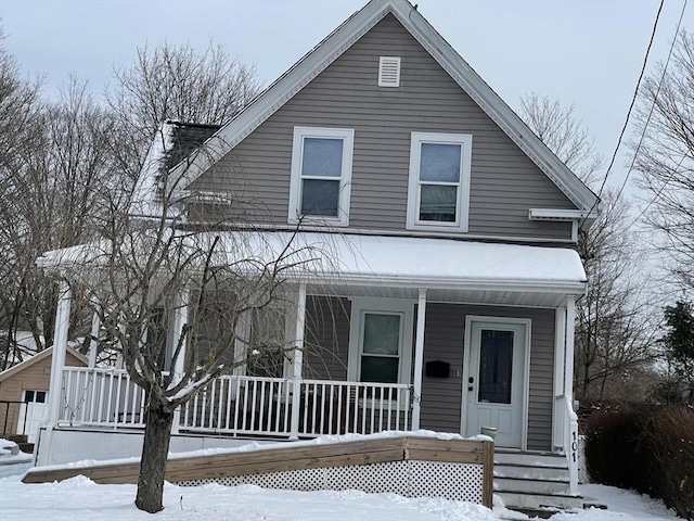 view of front of property with a porch