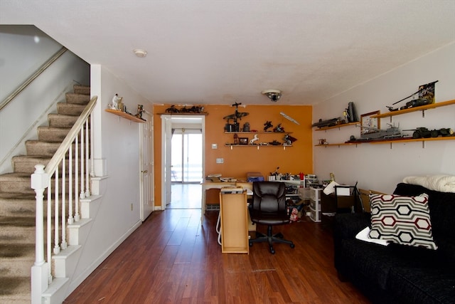 office featuring dark hardwood / wood-style flooring